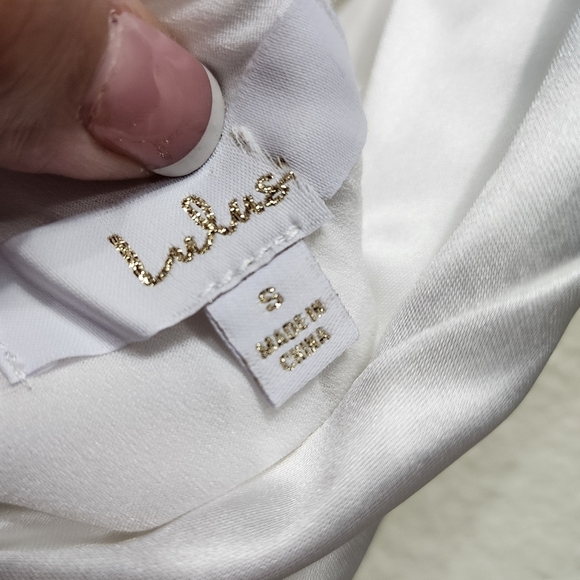 Lulus Gorgeous Vow White Satin Mock Neck Cowl Mermaid Maxi Dress S Wedding Party - Picture 11 of 11